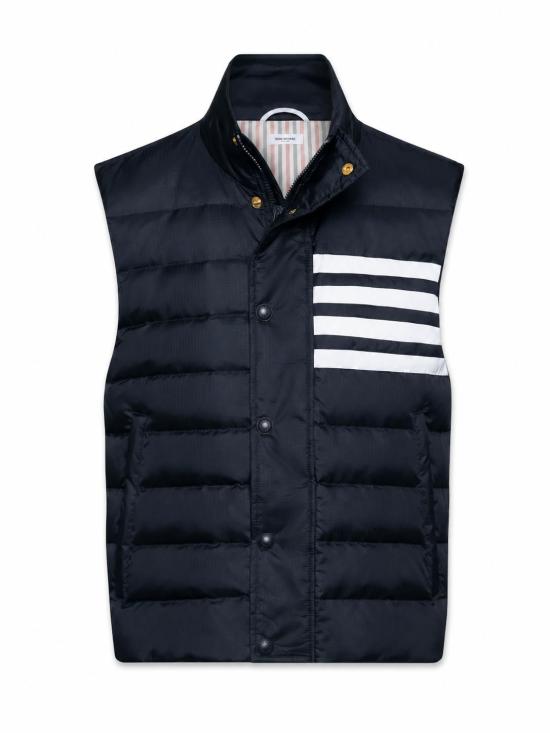 26FW 톰브라운 샤이니 립스탑 라이트웨이트 다운 필 4-바 베스트 MVD036X F1095 415 NAVY DOM
