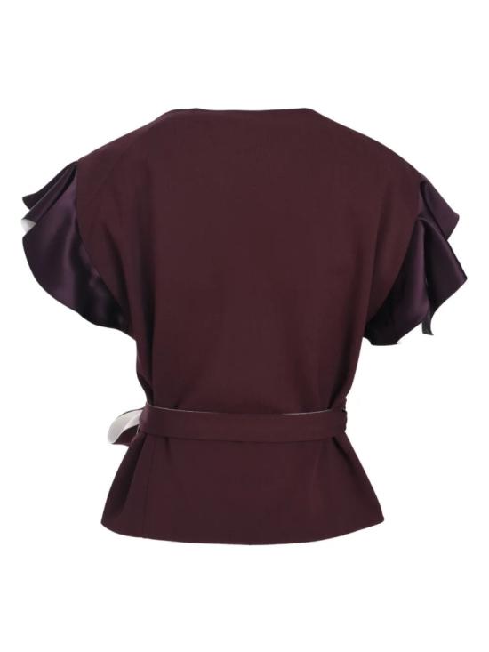  랑방 탑 RWTO01385963A24 39 Burgundy - LANVIN