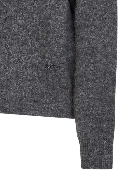 26FW 아미 알파카 아미 롱 슬리브 폴로 스웨터 HPL405KN0021A189 GRAY - AMI