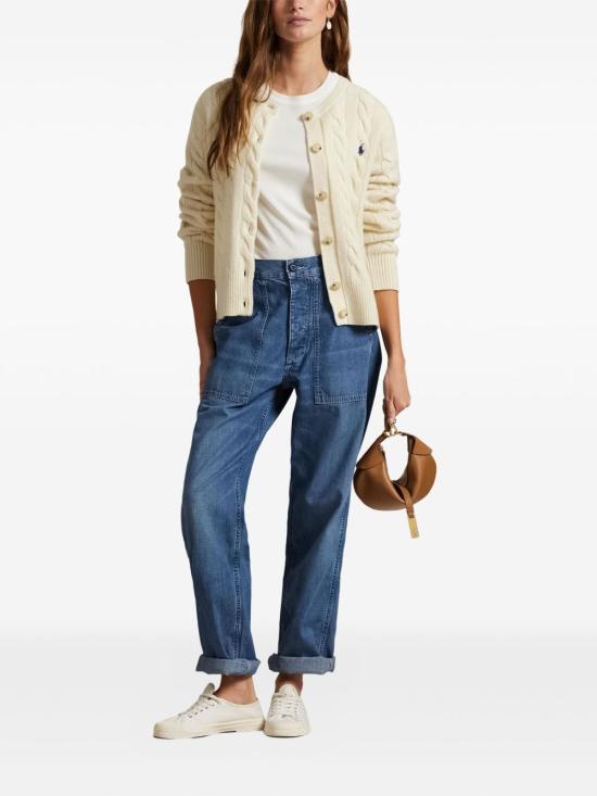  폴로 랄프로렌 로고 자수 크루넥 가디건 211972104 CREAM - POLO RALPH LAUREN