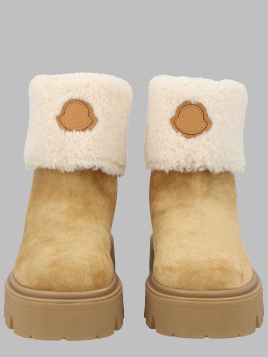 25FW 몽클레어 아우레아 미드 스웨이드 & 시어링 부츠 4F00070 M697123L BEIGE