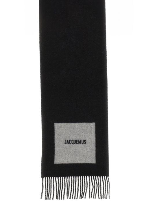26FW 자크뮈스 롱드 카레 울 머플러 ACU00579AOT 4044090 BLACK - JACQUEMUS