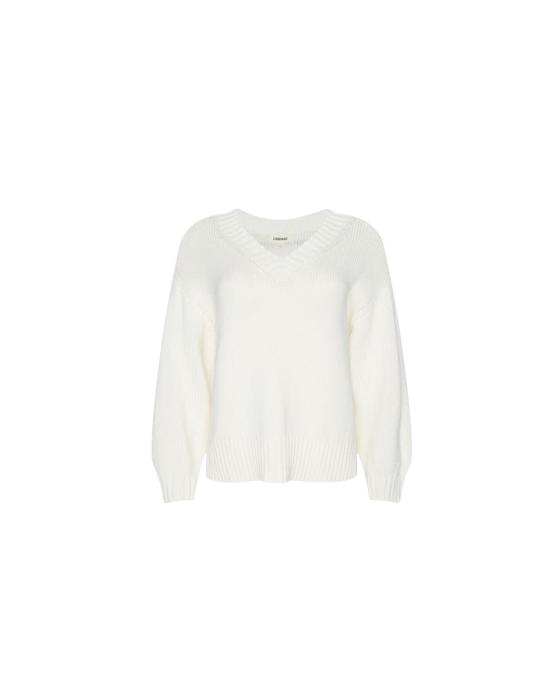  라장스 스웨터 팩스턴 오버사이즈 V넥 폴로 아이보리