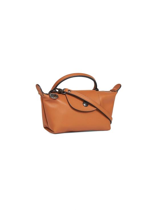 26FW 롱샴 르 플리아쥬 엑스트라 XS 레더 파우치 34205987 M19 BROWN - LONGCHAMP