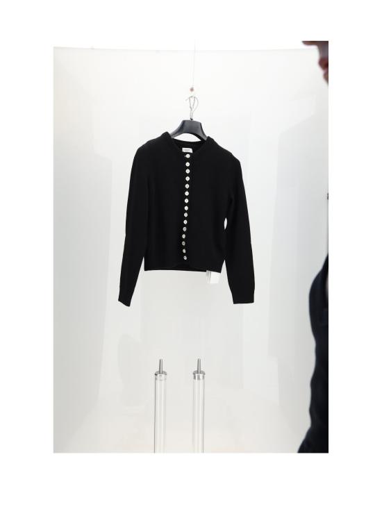 26FW 셀린느 헤리티지 캐시미어 트윈세트 가디건 RY0NG317V BLACK - CELINE