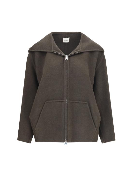 26FW 케이트 돌렘 울 블렌드 후드 자켓 6243547 GRAY