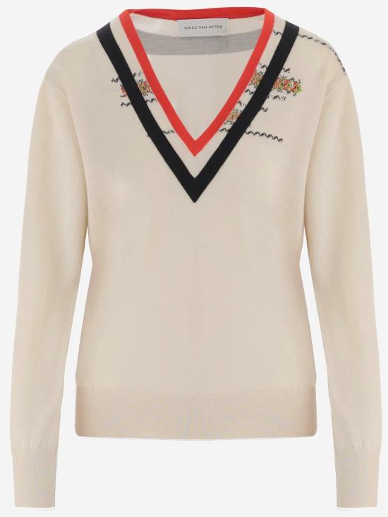 26FW 드리스 반 노튼 스웨터 011220 IVORY - DRIES VAN NOTEN
