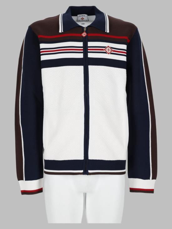 26FW 카사블랑카 스웨터 M AW26 KW 1477 01WHITE BROWN NAVY
