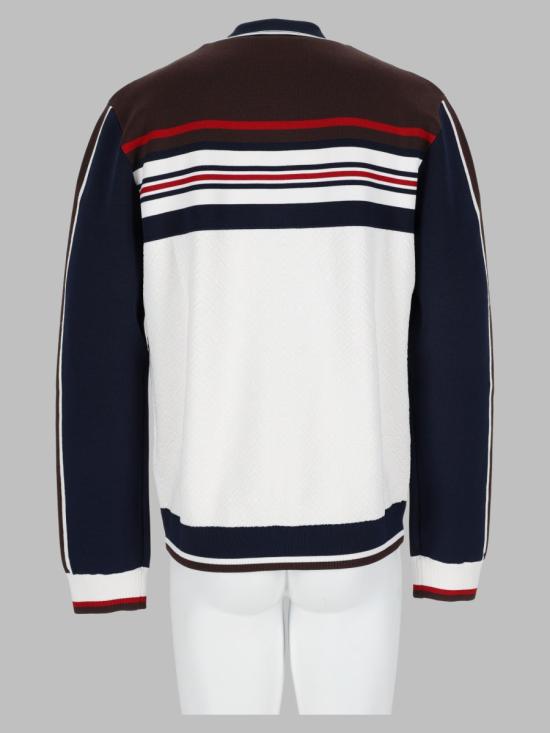 26FW 카사블랑카 스웨터 M AW26 KW 1477 01WHITE BROWN NAVY - CASABLANCA
