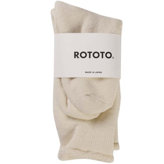  로토토 양말 로투투 더블페이스 크루 니트  아이보리 - ROTOTO