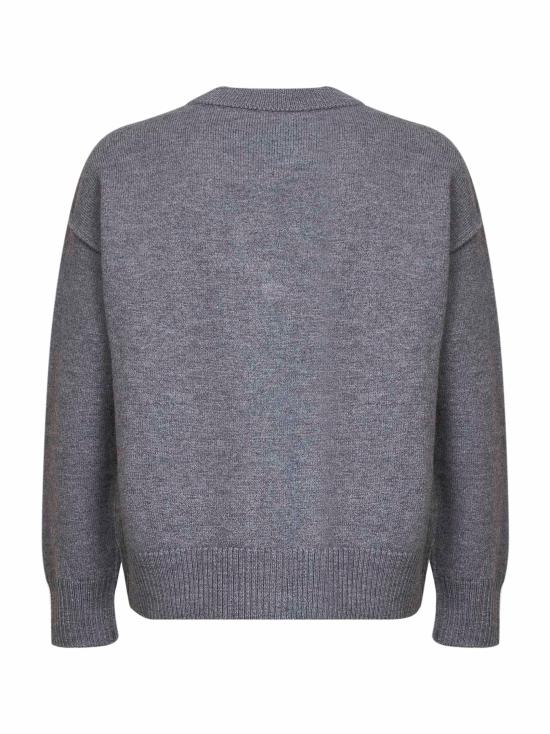 26FW 아미 하트 로고 인타르시아 V넥 가디건 UKC367U018A273 GRAY - AMI
