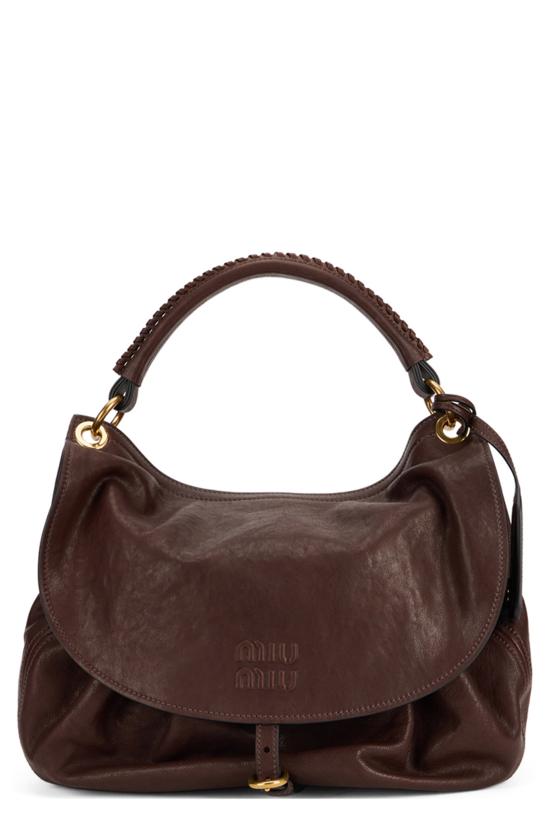 26FW 미우미우 랑데뷰 레더 백 5BC219 V OOO BROWN