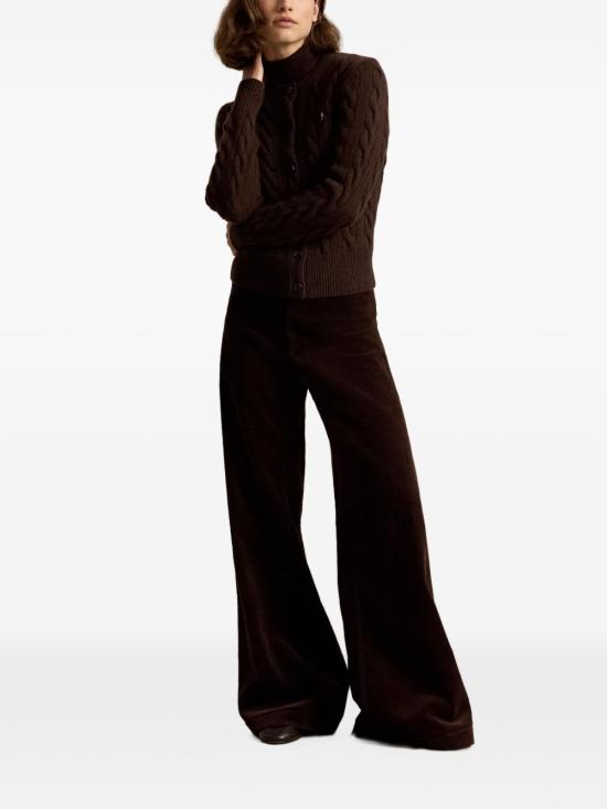  폴로 랄프로렌 로고 자수 크루넥 가디건 211972104 BROWN - POLO RALPH LAUREN