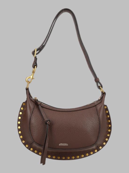 26FW 이자벨마랑 오스칸 문 풀 그레인 레더 스터드 바게트 숄더백 PP0003FA D1C04M50CF BROWN