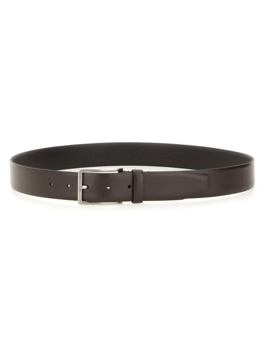 26FW 휴고보스 에르만 브러시드 실버 하드웨어 이탈리안 레더 벨트 50491834 10249587205 BROWN - HUGO BOSS