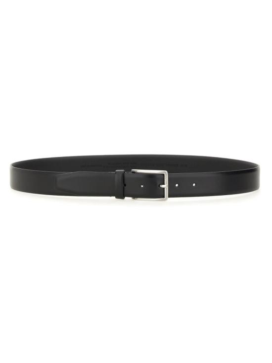 26FW 휴고보스 에르만 브러시드 실버 하드웨어 이탈리안 레더 벨트 50491834 10249587001 BLACK - HUGO BOSS