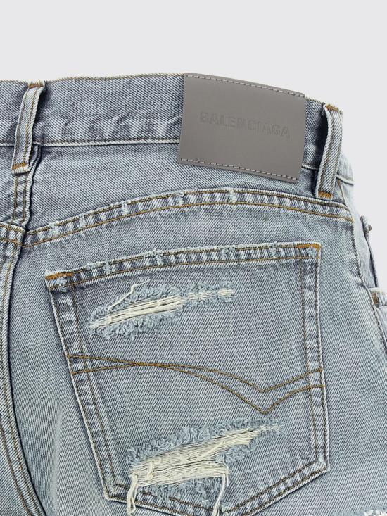 26FW 발렌시아가 디스트로이드 데님 숏츠 반바지 A001PZTBP48 4020 Blue - BALENCIAGA