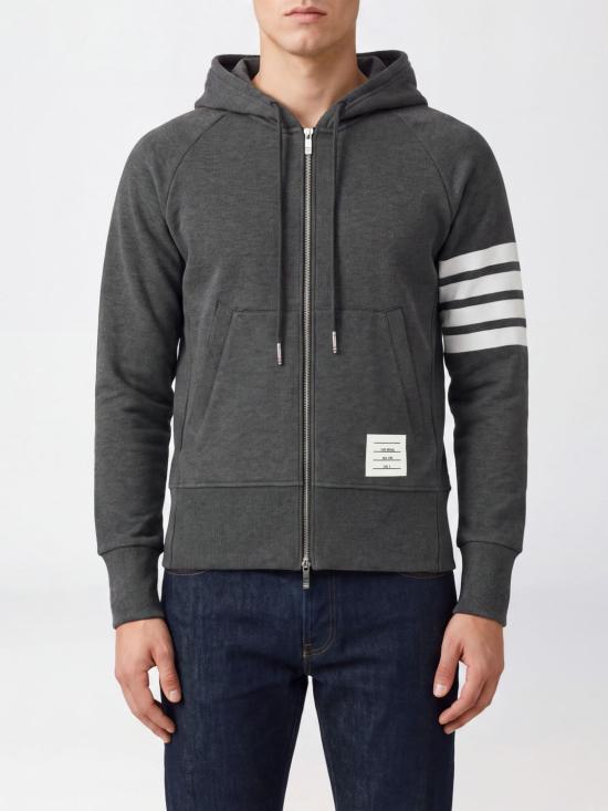 26FW 톰브라운 클래식 루프백 4바 풀 지퍼 후디 MJT022H00535 025 Grey 1