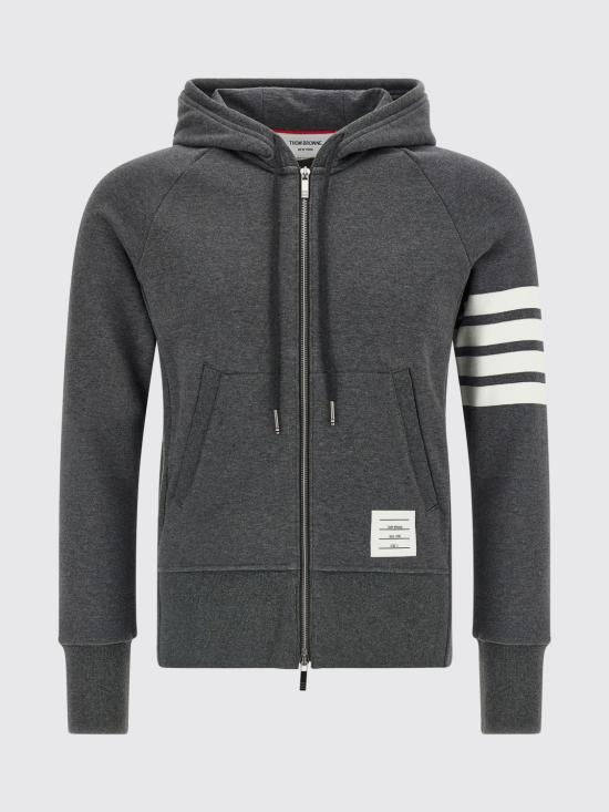 26FW 톰브라운 클래식 루프백 4바 풀 지퍼 후디 MJT022H00535 025 Grey 1 - THOM BROWNE