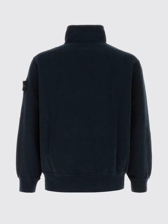 26FW 스톤 아일랜드 오가닉 코튼 플리스 레귤러핏 하프 집업 스웨트셔츠 오가닉 코튼 플리스 레귤러핏 하프 집업 스웨트셔츠 6100021S0A20 V0020 Blue - STONE ISLAND