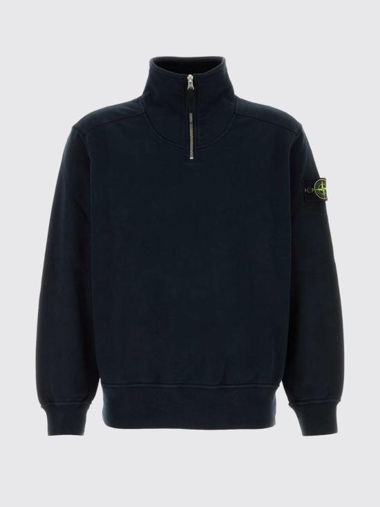 26FW 스톤 아일랜드 오가닉 코튼 플리스 레귤러핏 하프 집업 스웨트셔츠 오가닉 코튼 플리스 레귤러핏 하프 집업 스웨트셔츠 6100021S0A20 V0020 Blue - STONE ISLAND