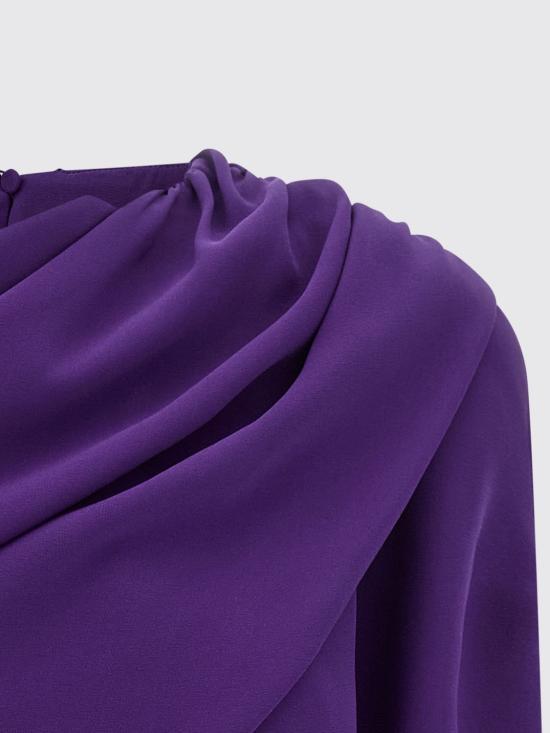 26FW 발렌시아가 여성 실크 캐디 케이프 탑 A002BXTUN14 5210 Violet - BALENCIAGA