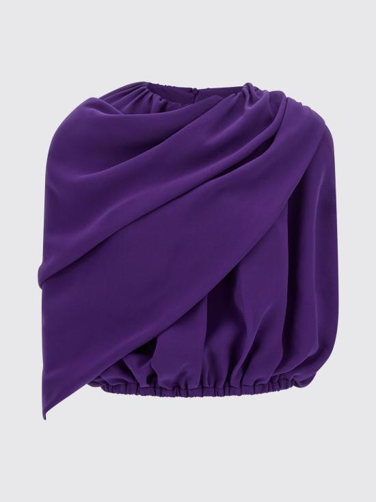 26FW 발렌시아가 여성 실크 캐디 케이프 탑 A002BXTUN14 5210 Violet - BALENCIAGA