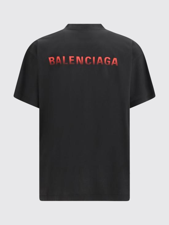 26FW 발렌시아가 백 그래디언트 오버사이즈 티셔츠 850345TVVE6 1000 Black - BALENCIAGA
