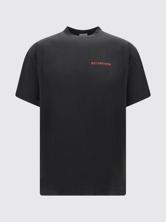 26FW 발렌시아가 백 그래디언트 오버사이즈 티셔츠 850345TVVE6 1000 Black - BALENCIAGA