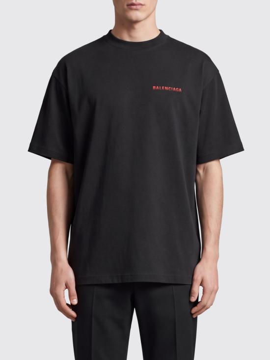 26FW 발렌시아가 백 그래디언트 오버사이즈 티셔츠 850345TVVE6 1000 Black