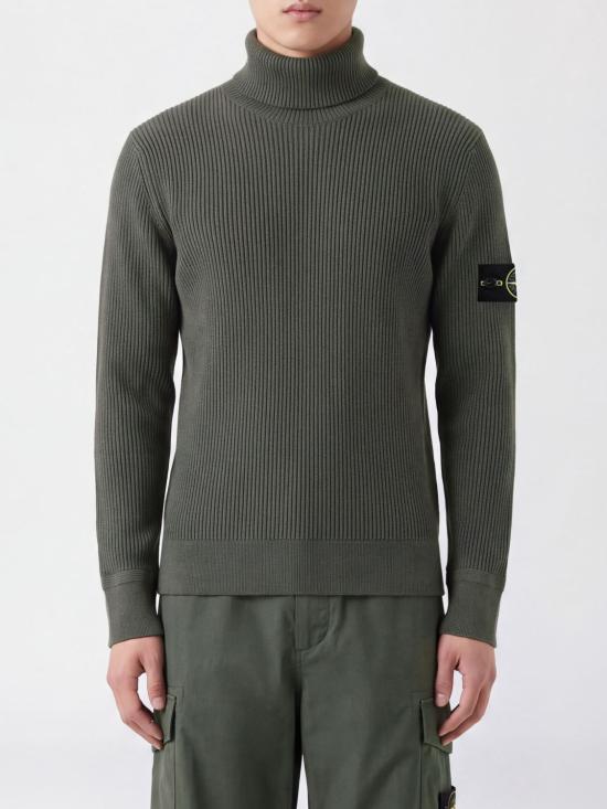 26FW 스톤 아일랜드 풀 립 RWS 울 터틀넥 점퍼 5100052S00C2 V005G Military