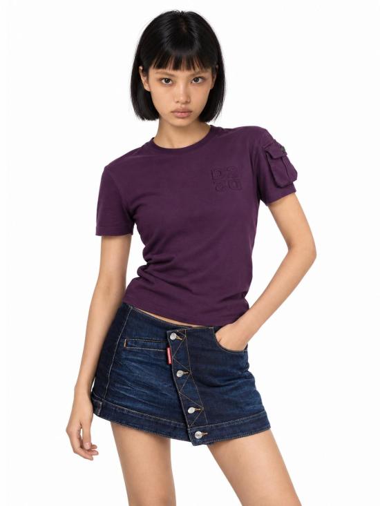 26FW 디스퀘어드2 반팔 티셔츠 S75GD0529D20035 358 PLUM - DSQUARED2