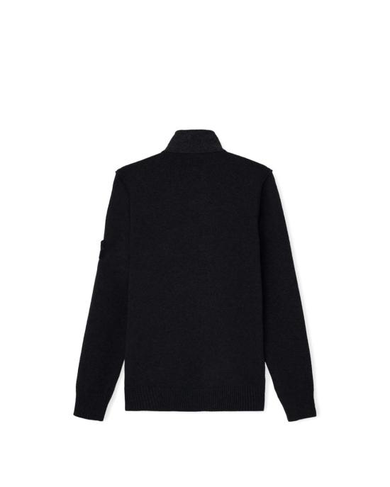  스톤 아일랜드 레귤러 핏 버튼 플래킷 집업 점퍼 5100047 S00A3 V0029 BLACK - STONE ISLAND