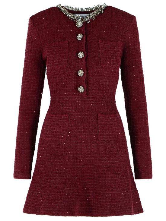 26FW 셀프 포트레이트 숏 원피스 SC26 152S BUBURGUNDY Bordeaux