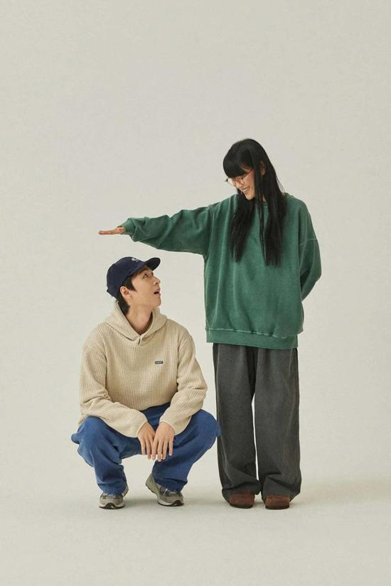  캐피 디자인 스웨터 카피 피그먼트 스웨트셔츠 청록색 - KAPPY DESIGN