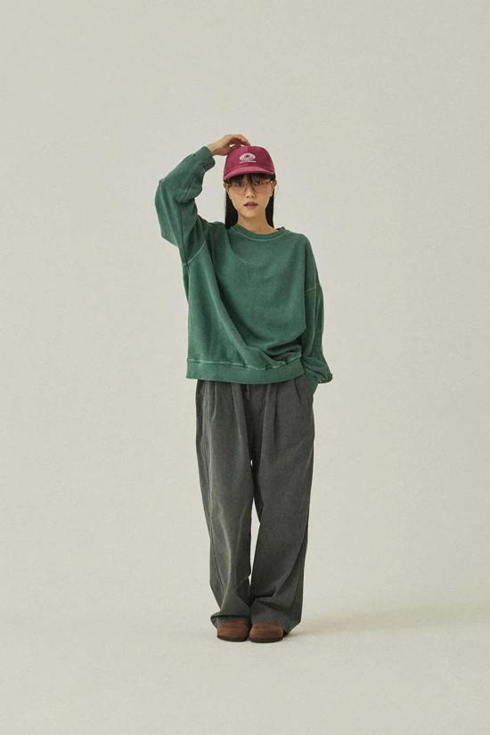  캐피 디자인 스웨터 카피 피그먼트 스웨트셔츠 청록색 - KAPPY DESIGN