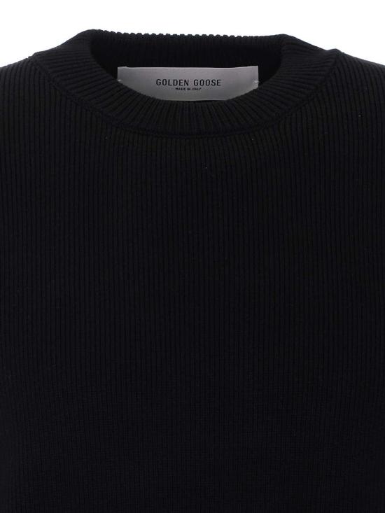 26FW 골든구스 Golden 레터링 밀리터리 크루넥 스웨터 GMP00841P00197290100 BLACK - GOLDEN GOOSE