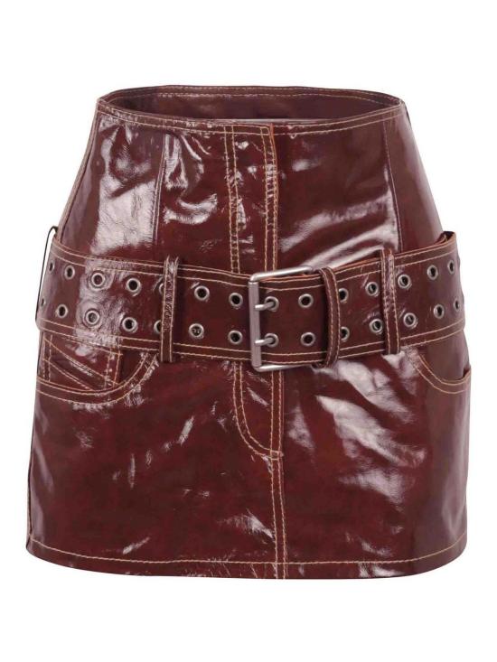 26FW 디젤 미디 스커트 A221740SIBQ77Q BROWN