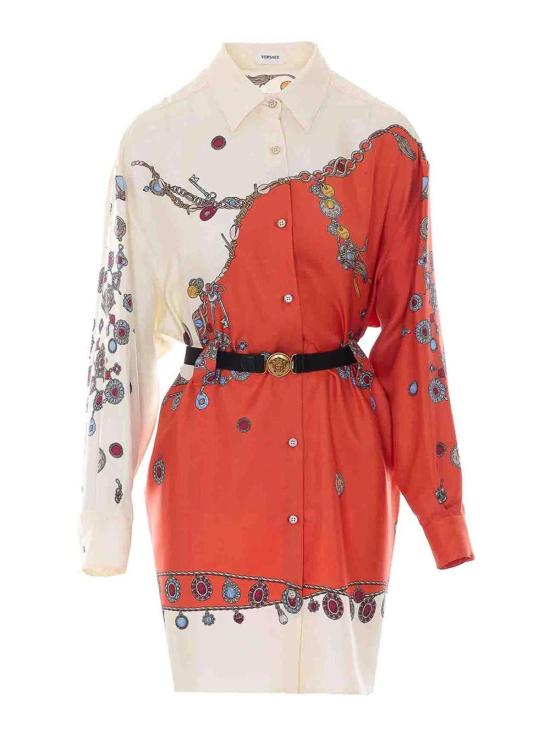 26FW 베르사체 미디 스커트 10254951A186365O360 MULTICOLOUR