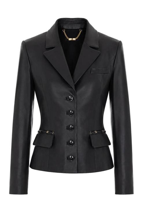 26FW 엘리자베타프랜치 가죽 자켓 GD07G66E2110 BLACK