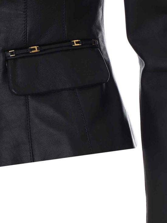 26FW 엘리자베타프랜치 가죽 자켓 GD07G66E2110 BLACK - ELISABETTA FRANCHI
