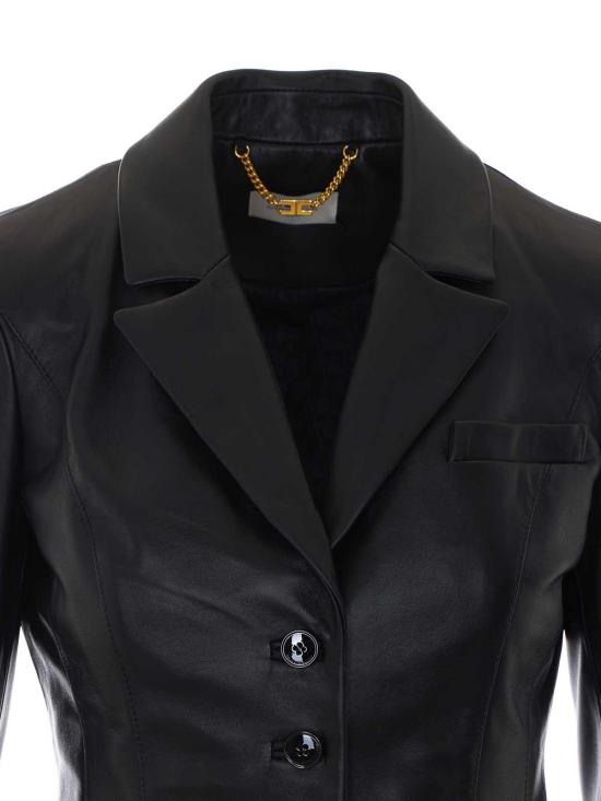 26FW 엘리자베타프랜치 가죽 자켓 GD07G66E2110 BLACK - ELISABETTA FRANCHI