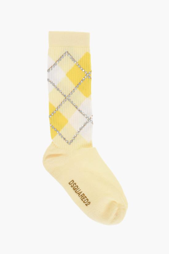  디스퀘어드2 양말 DFV173070 ISA01 710 Bianco Giallo