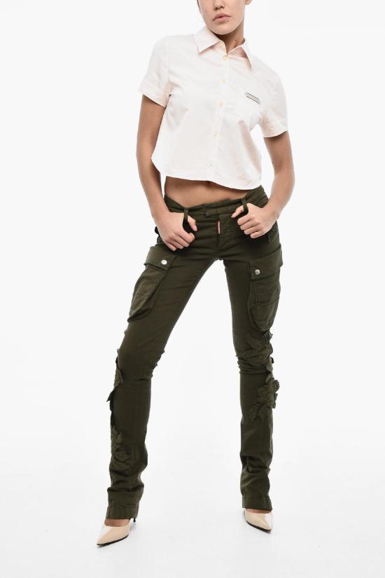  디스퀘어드2 스트레이트 팬츠 S72KA1239 D35013 695 Military Green - DSQUARED2