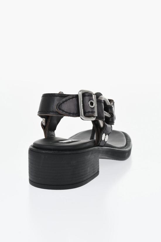  미우미우 바이커 버클 플립플랍 5Y199E3F33F0002 Black - MIU MIU