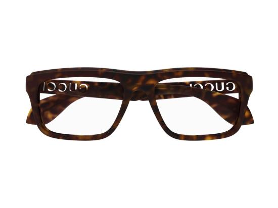 26SS 구찌 안경 Gg1572o 광택 있는 호피무늬 오버사이즈 사각 안경 - GUCCI
