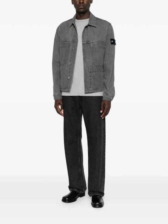 26FW 스톤 아일랜드 블루 린스 버튼 디테일 코치 재킷 L2S144100006S0J35 VJ604 GREY LIGHT WASH - STONE ISLAND
