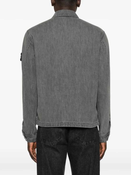 26FW 스톤 아일랜드 블루 린스 버튼 디테일 코치 재킷 L2S144100006S0J35 VJ604 GREY LIGHT WASH - STONE ISLAND