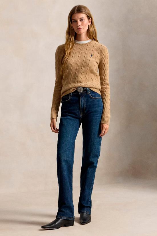 26FW 폴로 랄프로렌 폴로 자수 케이블 니트 스웨터 211971865002 Camel - POLO RALPH LAUREN