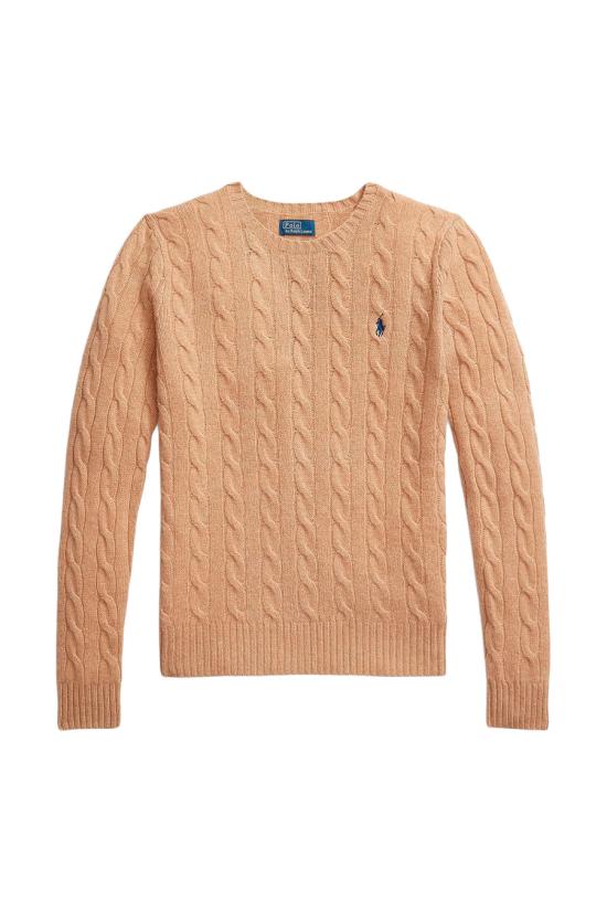 26FW 폴로 랄프로렌 폴로 자수 케이블 니트 스웨터 211971865002 Camel
